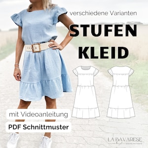 loose beach dress digital PDF sewing pattern summer dress women&#39;s tiered dress in size. 32 - 50