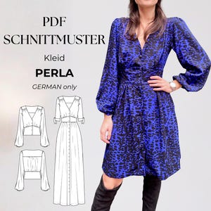 Vintage-style maxi dress with waist tie, digital PDF sewing pattern for women, playful boho dress with ruching, sizes 32-50.