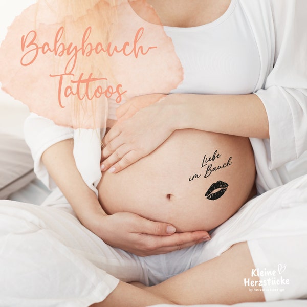 Babybauch Tattoos | temporäre Tattoos Schwangerschaft