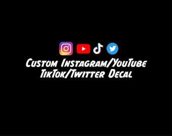 Instagram Tiktok YouTube Twitter Decal, Window Decal, Custom Stickers, Name Decal, Custom Decal, IG Name, Custom Business Decal