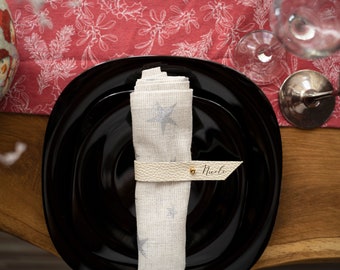 Personalized Leather Napkin Rings: Table Decor, Set of 6 or 8