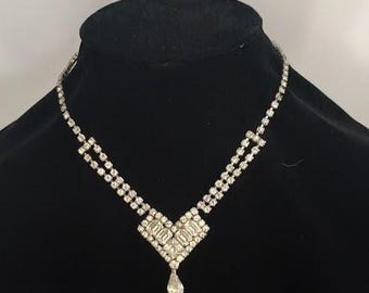 Tennischokerketting met strassteentjes, vintage glamoureuze art-decostijl