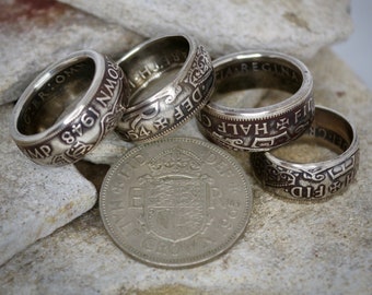 thumbnail image 2 of Handmade King George VI UK Half Crown Coin Ring - Vintage & Sizable 2 of 6