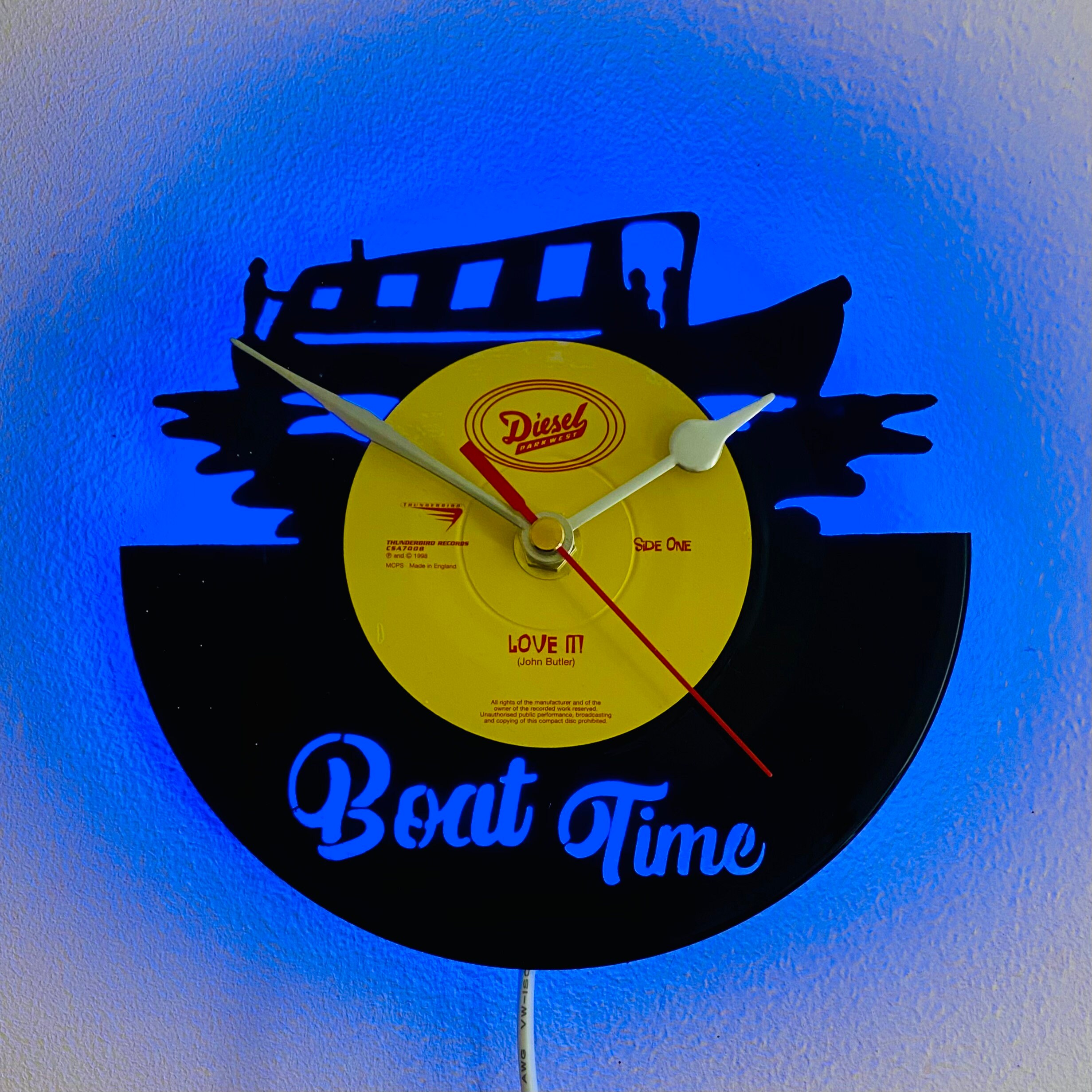 Boat Time Canal Narrowboat Clock Made From A 7 Inch Recycled Etsy UK