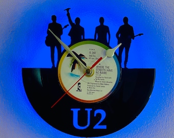 U2, Joshua Tree Clock, Hand Cut From Recycled Single 7" Record