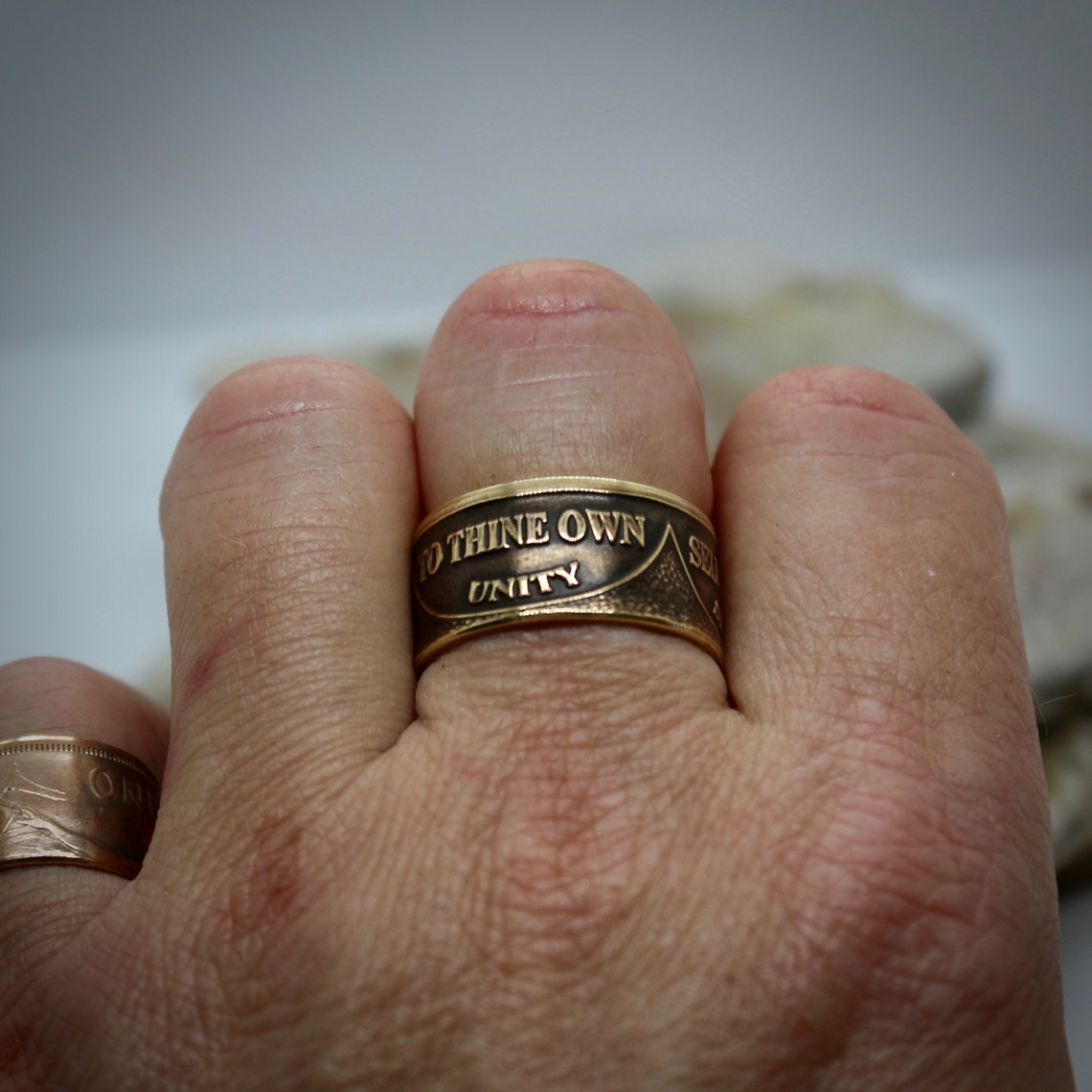 Addiction Recovery Rings Sobriety Chip Coin Ring, Alcoholic Addiction Recovery, AA Anniversary ...