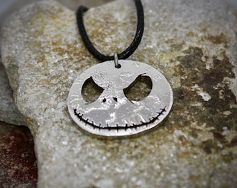 Pumpkin Head, Jack O Lantern coin pendant
