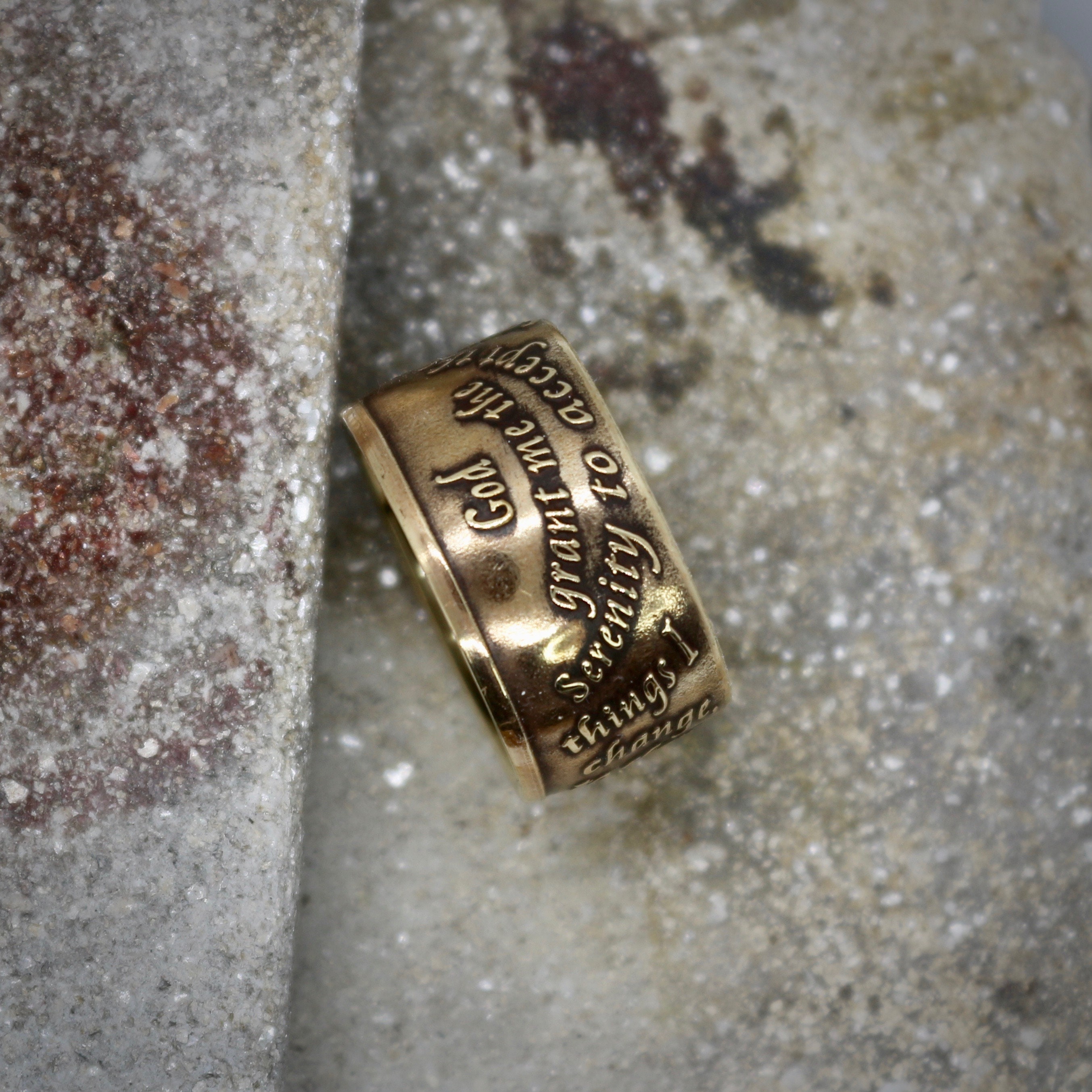 Addiction Recovery Rings Serenity Prayer Coin Ring, Alcoholic Addiction Recovery, AA Anniversary ...