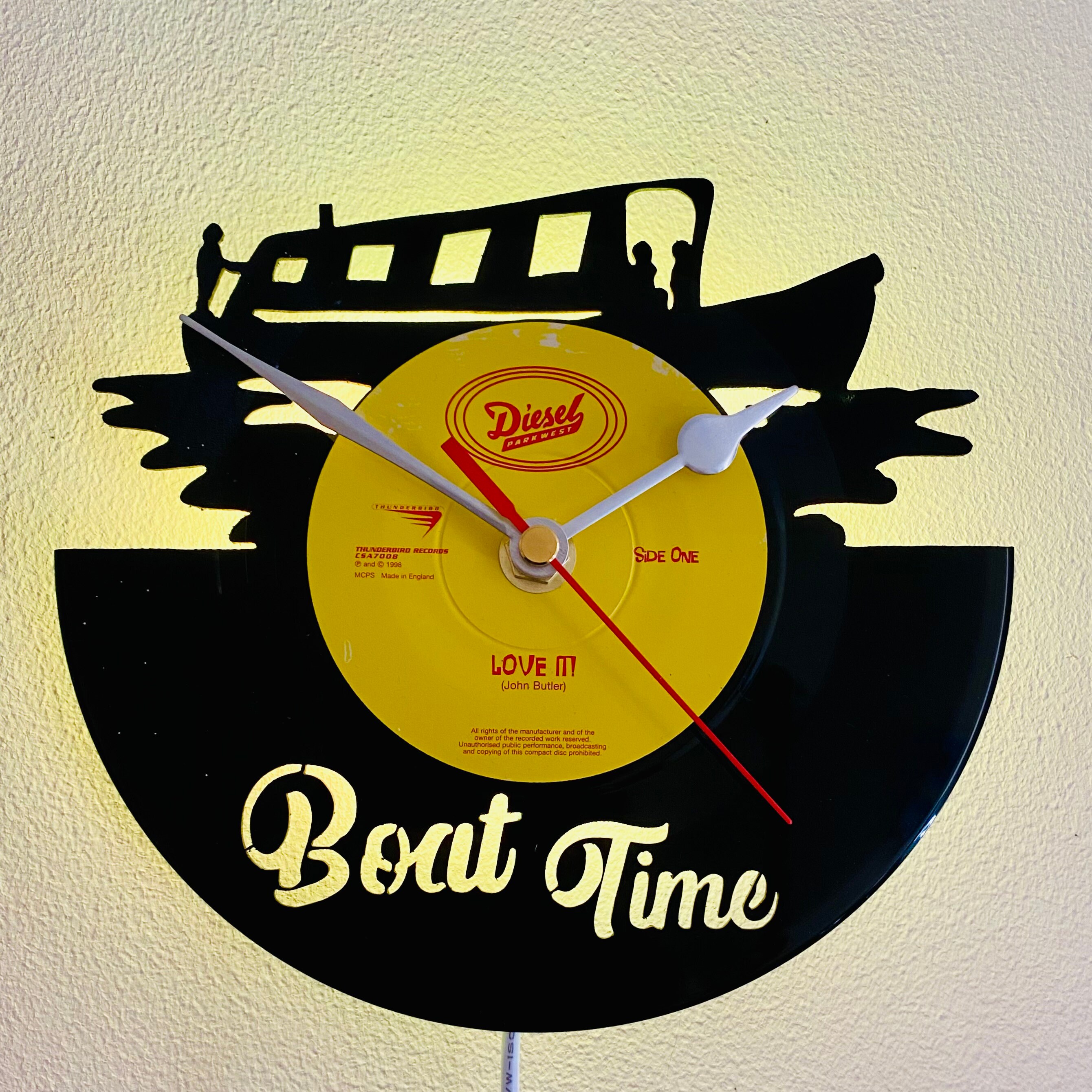 Boat Time Canal Narrowboat Clock Made From A 7 Inch Recycled Etsy UK
