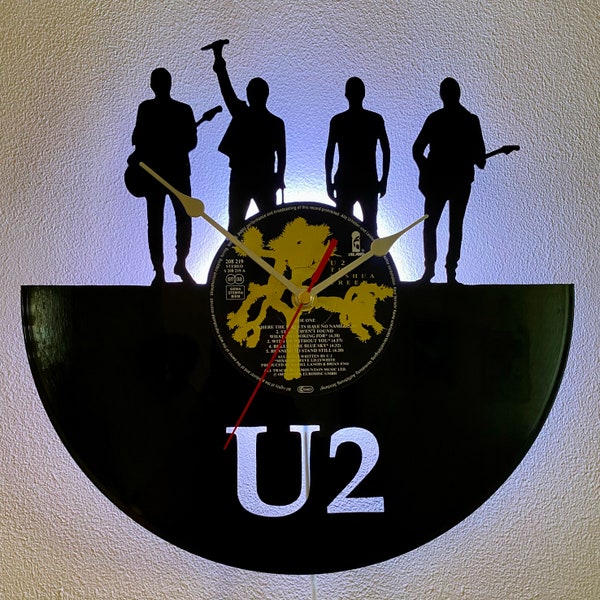 U2, Joshua Tree Clock, Hand Cut From Recycled Record