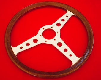 Authentic Vintage MOMO Indy Wood Steering Wheel 370mm – Original 1970s (M 20340)