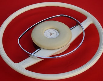 Authentic Mercedes W115 Steering Wheel, Ivory