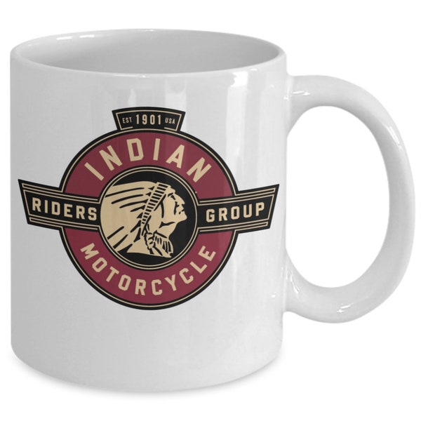 Indian motorcycle badge logo coffee mug