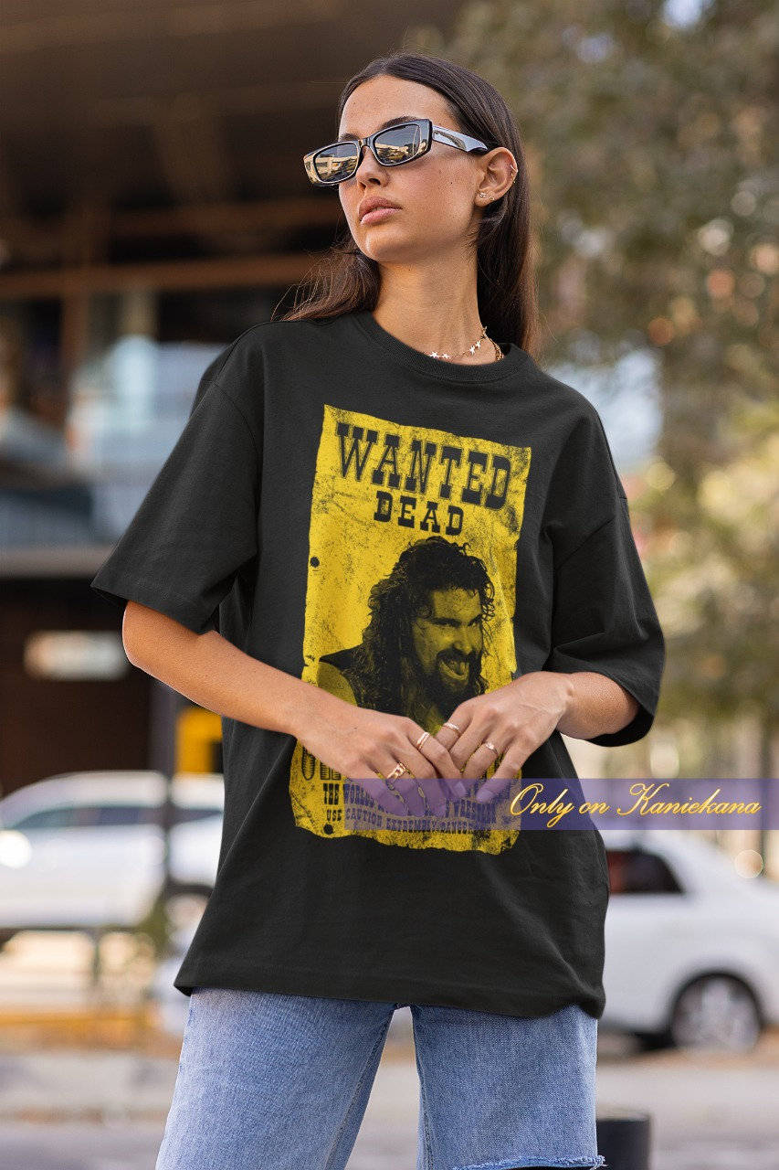 Cactus Jack Wanted Dead Mick Foley Sleeveless Mens Black T-shirt - Extreme  Wrestling Shirts