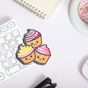 Pacchetto di adesivi "CupCake sorridente" / CupCake kawaii / Cancelleria carina / Planner Bujo