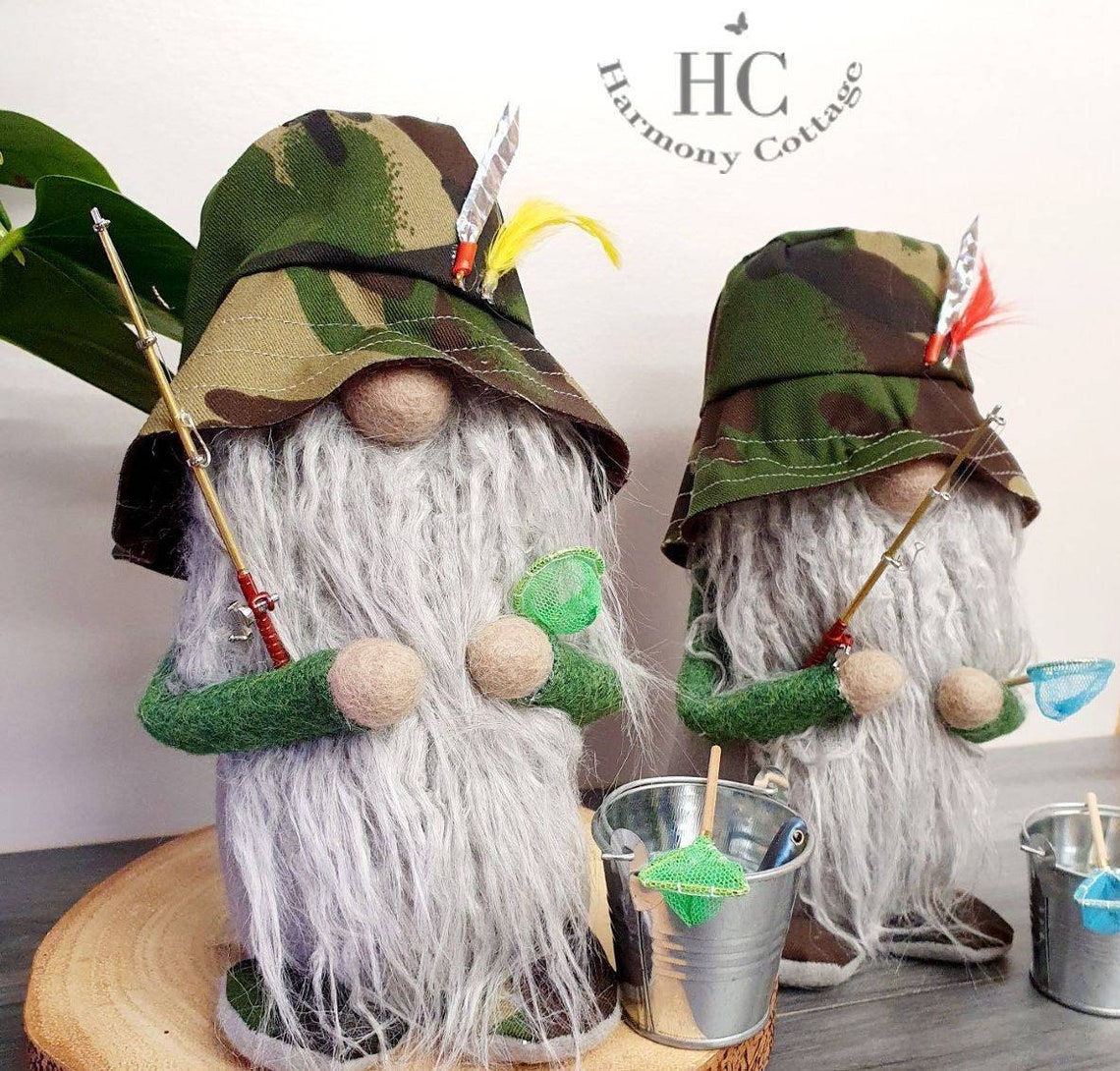 Fishing gnome fisherman gnome fathers day gift decor  etsy Fishing gnome fisherman gnome fathers day gift decor  etsy