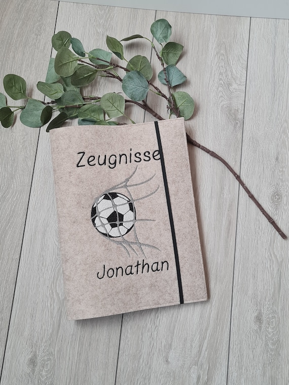 Zeugnismappe Zeugnisse Fußball Einschulung Geschenk Erinnerung Aufbewahrung Wunschnamen