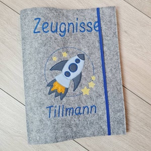 Zeugnismappe Rakete, Junge personalisiert