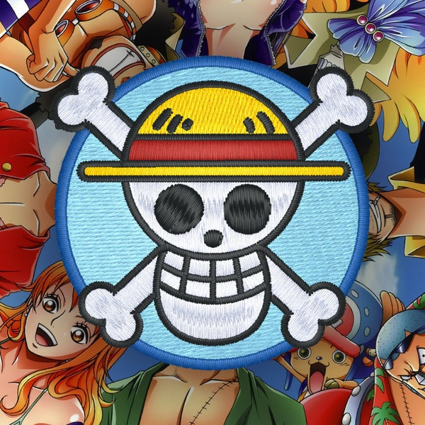 One Piece Straw Hat Pirate Jolly Roger Embroidered Iron-on Patch