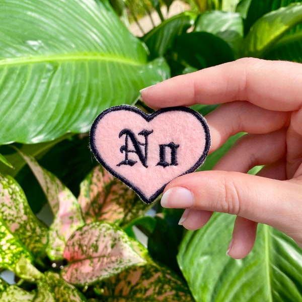 No Heart Embroidered Iron-on Patch