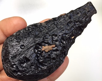 tektite natural black meteorite thai space rock rough original indochinite stone 55 g museum specimen rare big