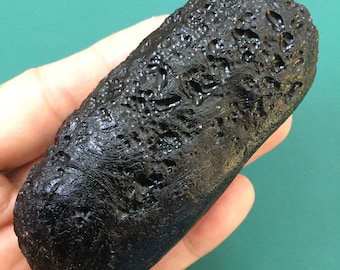 tektite natural black meteorite thai space rock rough original indochinite stone 101 g museum specimen rare