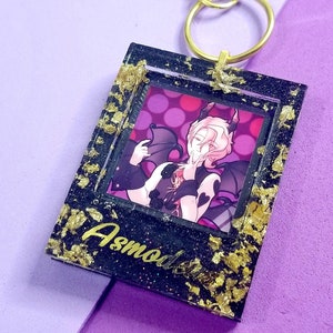 Asmodeus Resin photo keychain, Obey Me shall we date Key chain, Resin keychain