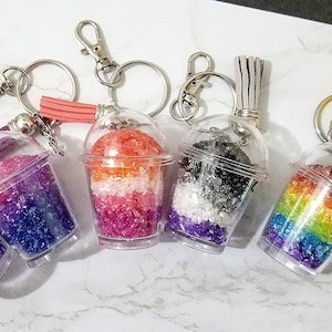 Pride Slushie keychains, Pride Key chain accessory, Gay pride resin key chain, Pride flag Gift, LGBTQ accessory, Pride month gift, Ace pride