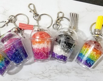 Pride Slushie keychains, Pride Key chain accessory, Gay pride resin key chain, Pride flag Gift, LGBTQ accessory, Pride month gift, Ace pride