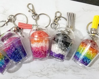 Llaveros Pride Slushie, Accesorio de llavero Pride, Llavero de resina del orgullo gay, Regalo de bandera del orgullo, Accesorio LGBTQ, Regalo del mes del Orgullo, Orgullo Ace