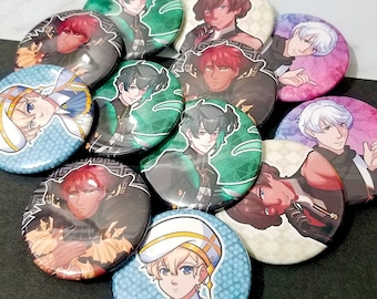 Obey Me! Shall We Date Buttons, Obey me Side character buttons 1 3/4 inch 44mm Pin back Buttons , Obey me pin badge button