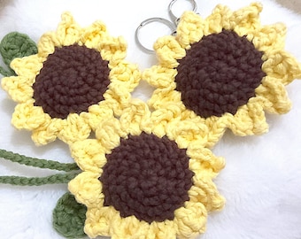 Crochet Sunflower Keychain