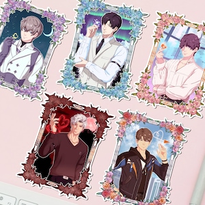 Love and Deepspace Flower frame stickers, 3 inch vinyl stickers, holographic stickers