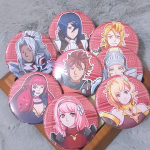 Fire emblem Engage Buttons, Brodia button pack, 1.75in (44mm) buttons, pin back buttons