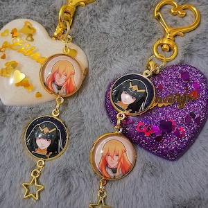 Anime Ship charms, Custom heart charm, handmade gift accessories, anime keychain, sailor moon charm
