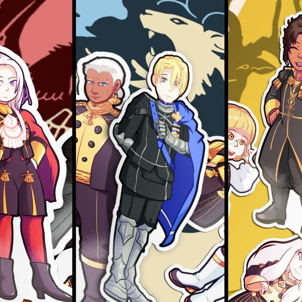 Fire Emblem Three Houses Vinyl Stickers - Class Mixer, Pre Timeskip, Fire emblem Sticker Pack, Vinyl Stickers