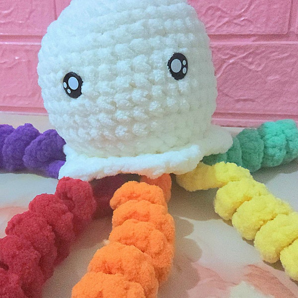 Pride Plushie jellyfish, Rainbow plush, Room decor