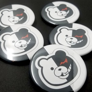Monokuma Button, 1 3/4 inch pin badge, Danganronpa Button, Pinback Button