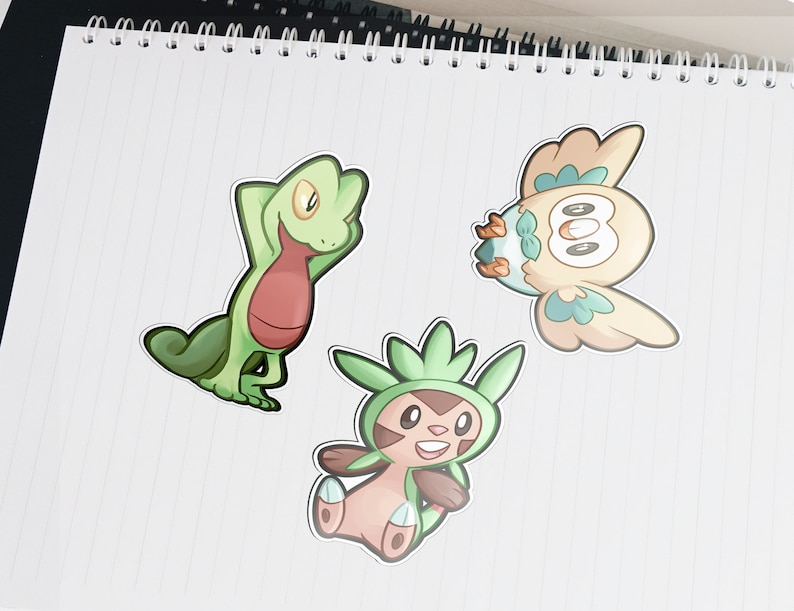 Grass Starter Pokemon Stickers Die Cut Vinyl Stickers Cute - Etsy