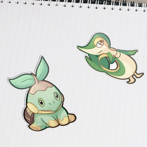 Grass Starter Pokemon Stickers Die Cut Vinyl Stickers Cute - Etsy