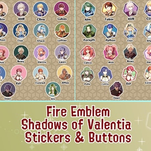 Botones y pegatinas de Fire Emblem Shadows of Valentia