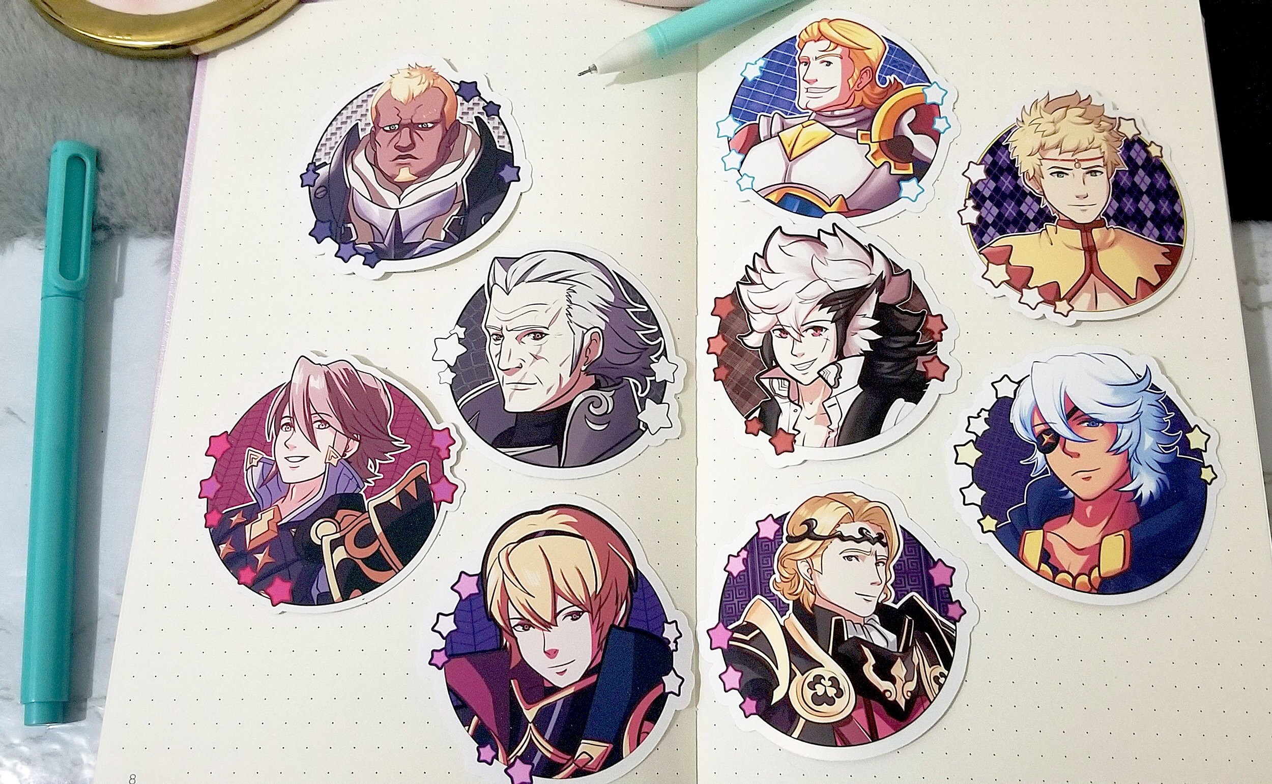 Fire Emblem Fates Vinyl Stickers, First Gen Nohr Route Fathers, Fire emblem Sticker Pack, Cute Vinyl Stickers