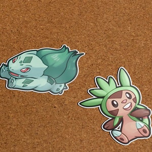 Grass Starter Pokemon Stickers Die Cut Vinyl Stickers Cute - Etsy