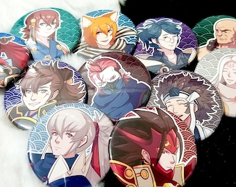 Fire Emblem Fates First Gen Hoshido Route Fathers Buttons, FE 14 first Gen males - 1 3/4 inch button, Fire emblem pin badge, Pin back