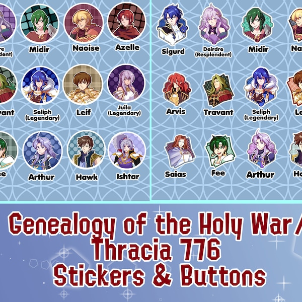 Fire Emblem Genealogy of the Holy War and Thracia 776 - Buttons & stickers