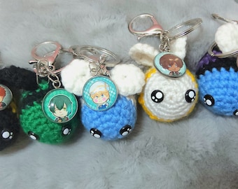 Chibi side characters Bee Keychain, Obey me shall we date pendant keychain, obey me crochet charm