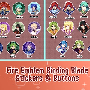 Fire Emblem Binding Blade - Buttons & stickers