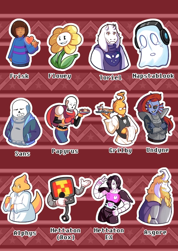 Undertale Characters - Undertale - Sticker