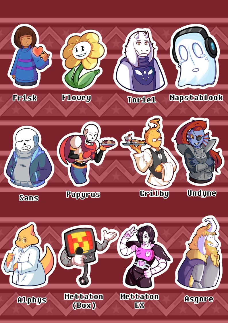 Undertale Vinyl Sticker Packs Undertale Stickers Die Cut - Etsy