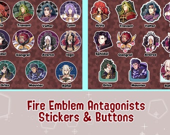 Fire Emblem Antagonists- Buttons & stickers